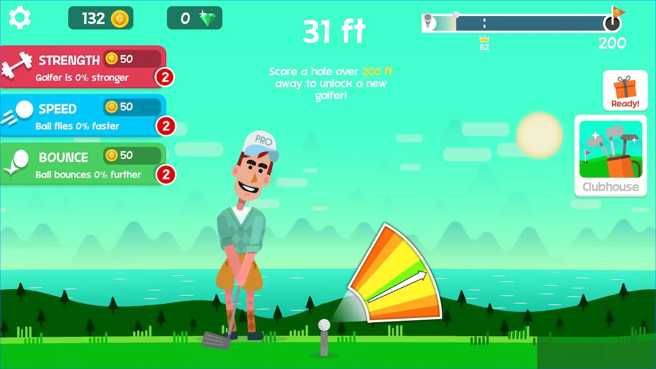 Golf Orbit game screenshot - beautiful golf swing scene